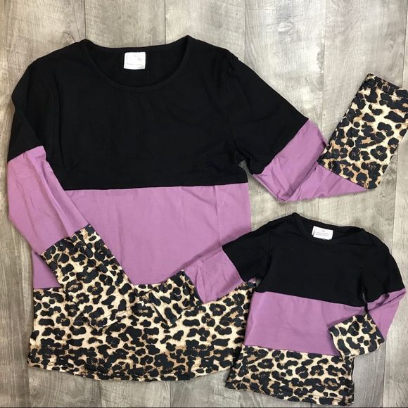 Other - Mom and Me purple color block boutique top
